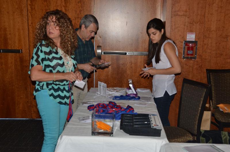 Getting ready to checkin participants
